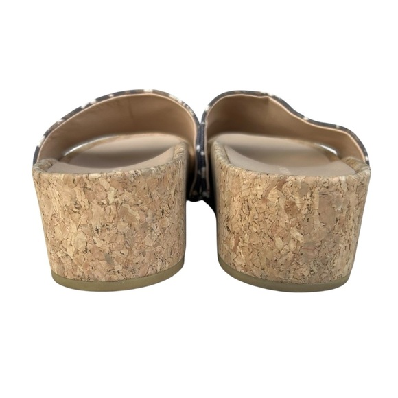 Veronica Beard Dresdyn Leopard Print Platform Slides Sz 6 Leather Cork Sandals - Picture 6 of 11